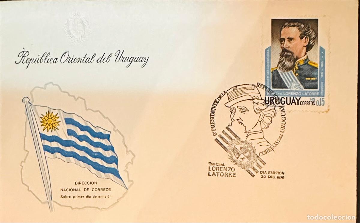 Sellos: CMI) 1976. URUGUAY. STAMP FEATURING LORENZO LATORRE UNIFORMED MILITARY HISTORICAL PORTRAIT FROM CORR