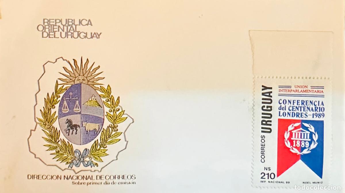 Sellos: CMI) 1989. URUGUAY. STAMP FEATURING A GEOMETRIC BUILDING RECREATION DESIGN FROM UNION INTERPARLAMENT