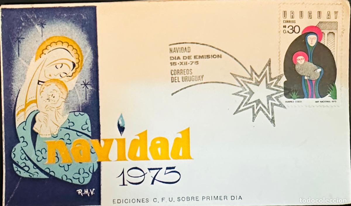 Sellos: CMI) 1975. URUGUAY. STAMP SHOWING THE MULTICOLORED STAINED GLASS SACRED COMPOSITION OF THE MADONNA A