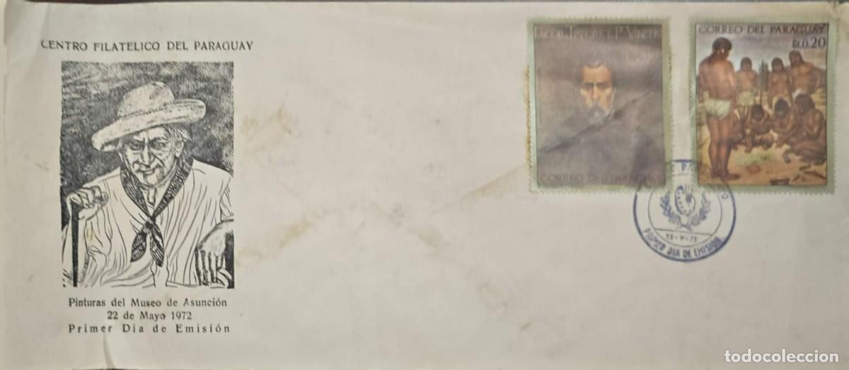 Sellos: MI) 1972 PARAGUAY, FDC, LOCAL ART, PAINTINGS FROM THE ASUNCI&Oacute;N MUSEUM, MAILED MAY 22; FEATURES A BLA