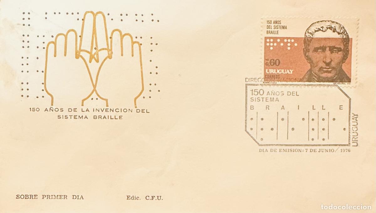 Selos: CMI) 1976. URUGUAY. STAMP FEATURING LOUIS BRAILLE PORTRAIT AND RELIEF DOTS. FDC. DOMESTIC MAIL. XF