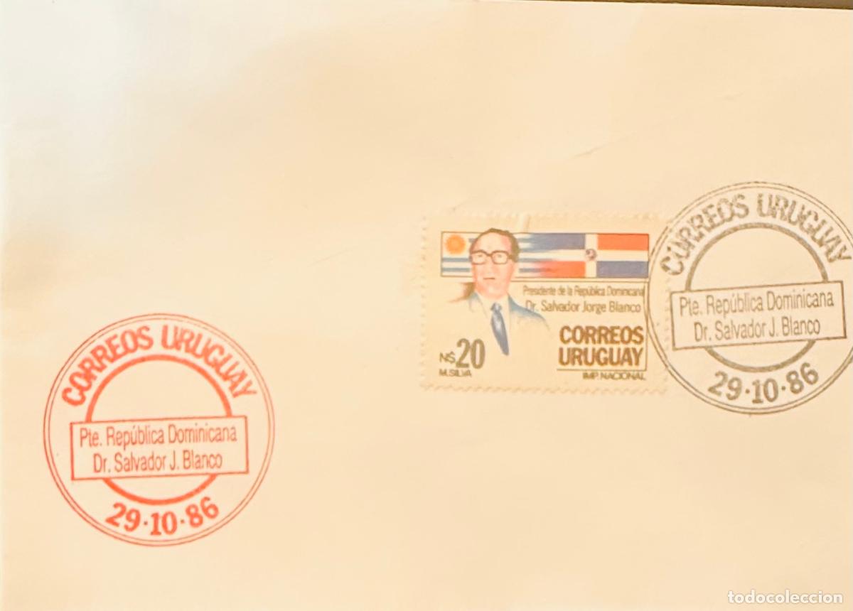 Selos: CMI) 1986. URUGUAY. STAMP FEATURING SALVADOR BLANCO GLASSES PORTRAIT. FDC. DOMESTIC MAIL. XF