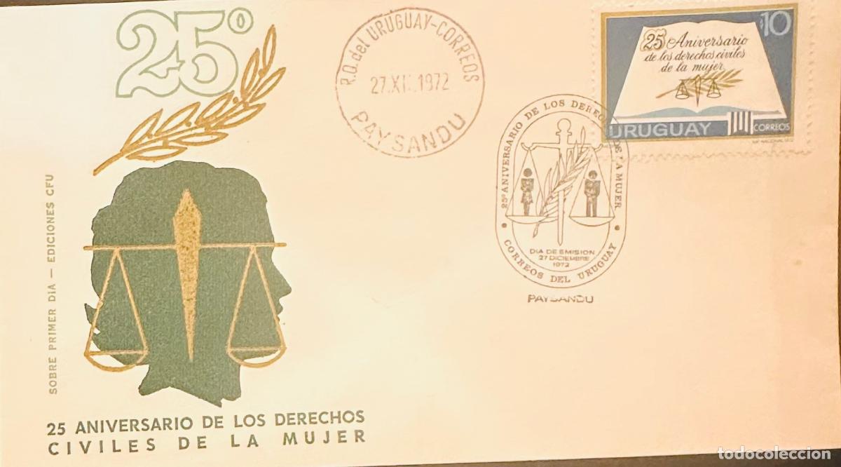 Francobolli: CMI) 1972. URUGUAY. STAMP WOMEN CIVIL RIGHTS. COVER WITH SCALES AND PROFILE ENGRAVING. FDC. DOMESTIC