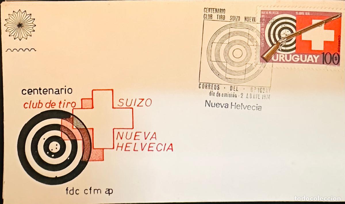 Francobolli: CMI) 1974. URUGUAY. STAMP SWISS SHOOTING CLUB. COVER WITH TARGET RIFLE ENGRAVING. FDC. DOMESTIC MAIL