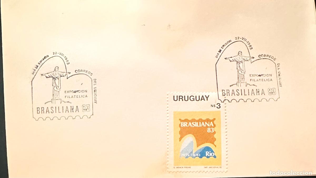 Sellos: CMI) 1983. URUGUAY. STAMP BRASILIANA EXHIBITION. COVER WITH CHRIST REDEEMER. FDC. DOMESTIC MAIL. XF