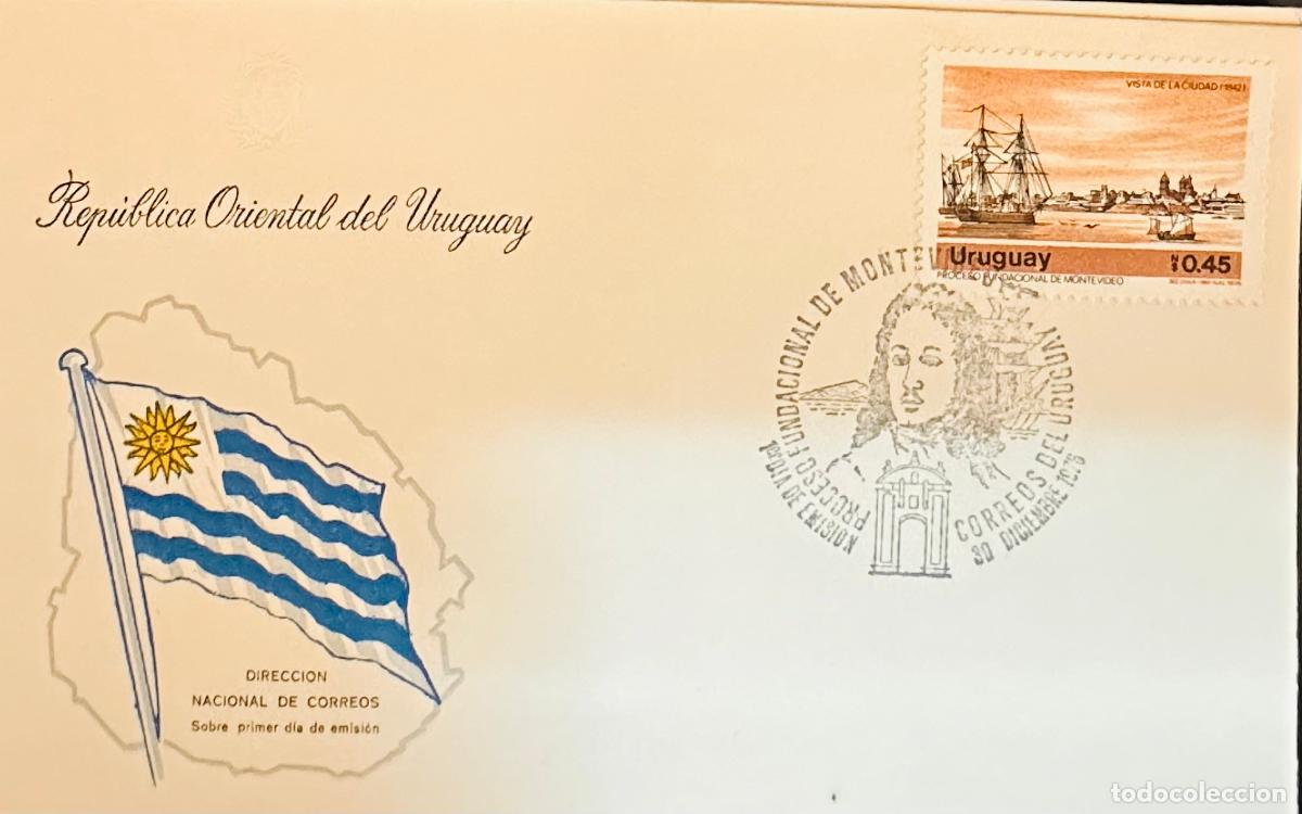 Sellos: CMI) 1976. URUGUAY. STAMP CITY VIEW 1842. COVER WITH PORTRAIT ENGRAVING. FDC. DOMESTIC MAIL. XF