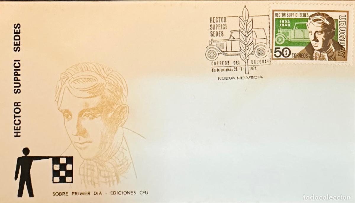 Sellos: CMI) 1974. URUGUAY. STAMP HECTOR SUPPICI SEDES. COVER WITH PILOT FACE ENGRAVING. FDC. DOMESTIC MAIL.