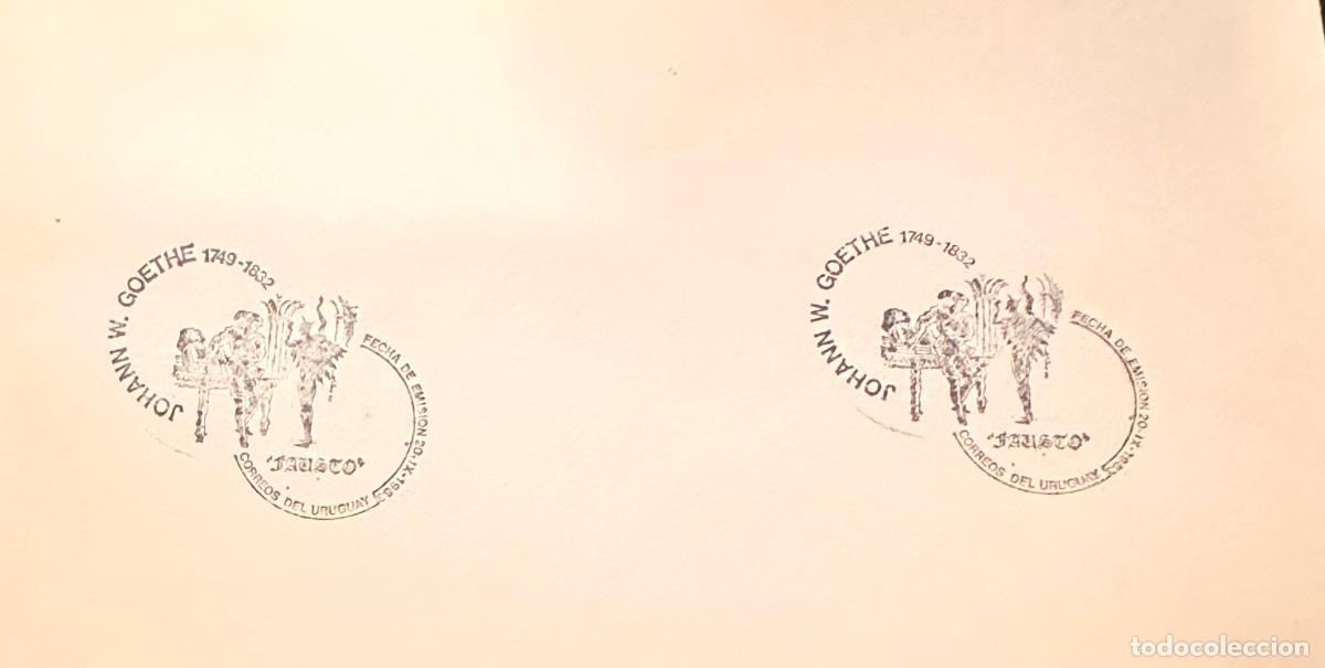 Sellos: CMI) 1983. URUGUAY. TWO GOETHE MARKS WITH FAUSTO THEATRICAL SCENE ENGRAVING. FDC. DOMESTIC MAIL. XF
