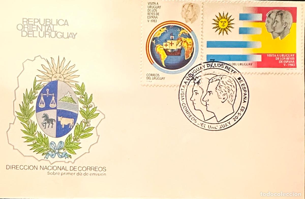 Francobolli: CMI) 1983. URUGUAY. TWO STAMPS KING AND QUEEN OF SPAIN. COVER WITH ENGRAVED FACES. FDC. DOMESTIC MAI