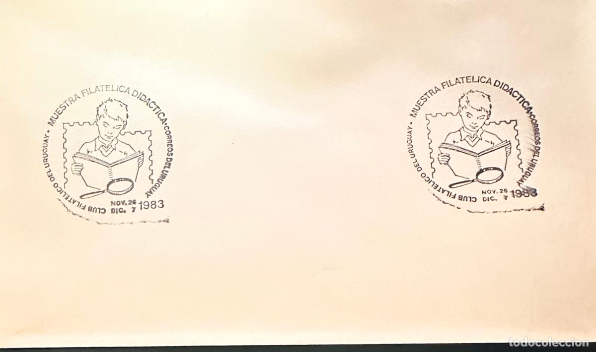 Francobolli: CMI) 1983. URUGUAY. TWO PHILATELIC EXHIBITION MARKS WITH ENGRAVED READING BOY. FDC. DOMESTIC MAIL. X