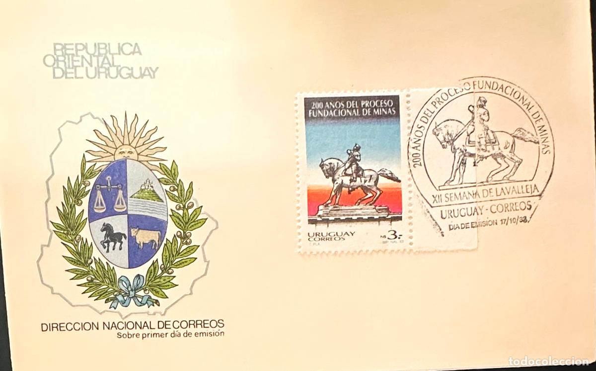 Francobolli: CMI) 1983. URUGUAY. STAMP MINAS FOUNDATIONAL. COVER WITH MILITARY RIDER. FDC. DOMESTIC MAIL. XF