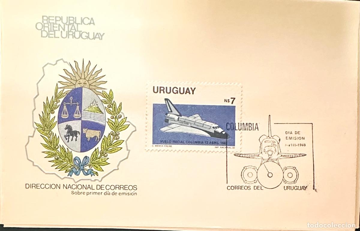 Francobolli: CMI) 1983. URUGUAY. STAMP SPACE SHUTTLE COLUMBIA. COVER WITH ROCKET DESIGN. FDC. DOMESTIC MAIL. XF