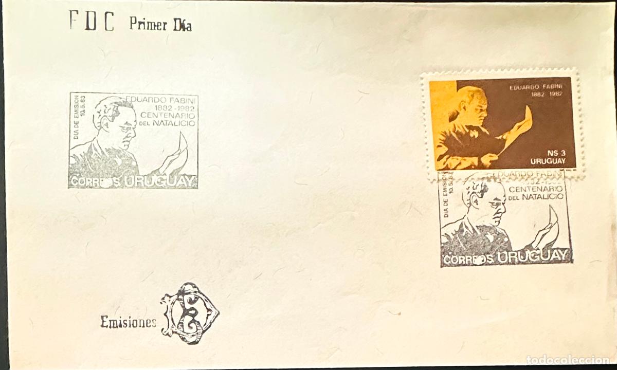 Sellos: CMI) 1983. URUGUAY. STAMP EDUARDO FABINI CENTENARY. COVER WITH FACE ENGRAVING. FDC. DOMESTIC MAIL. X
