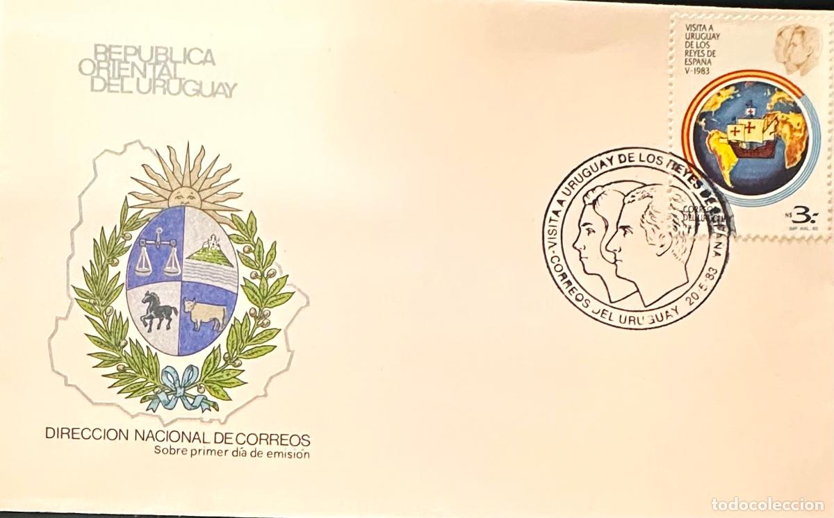 Sellos: CMI) 1983. URUGUAY. STAMP VISIT KING AND QUEEN OF SPAIN. COVER WITH ENGRAVED FACES. FDC. DOMESTIC MA