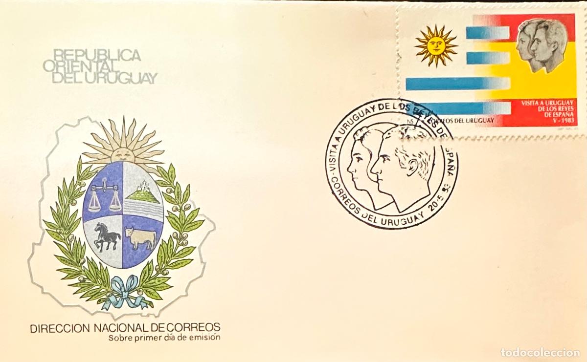 Sellos: CMI) 1983. URUGUAY. STAMP VISIT KING AND QUEEN OF SPAIN. COVER WITH ENGRAVED FACES. FDC. DOMESTIC MA