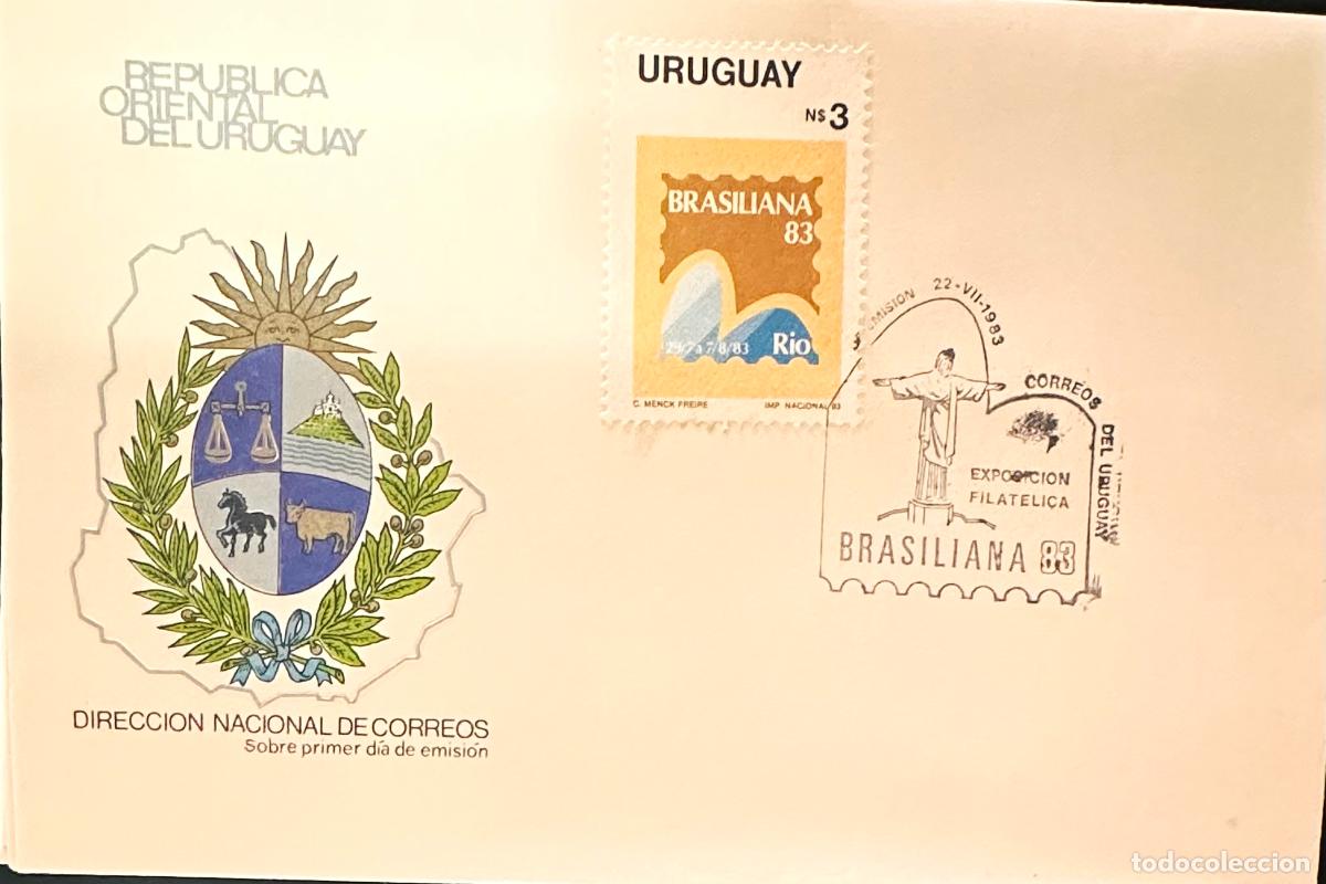 Sellos: CMI) 1983. URUGUAY. STAMP BRASILIANA EXHIBITION. COVER WITH CHRIST REDEEMER. FDC. DOMESTIC MAIL. XF