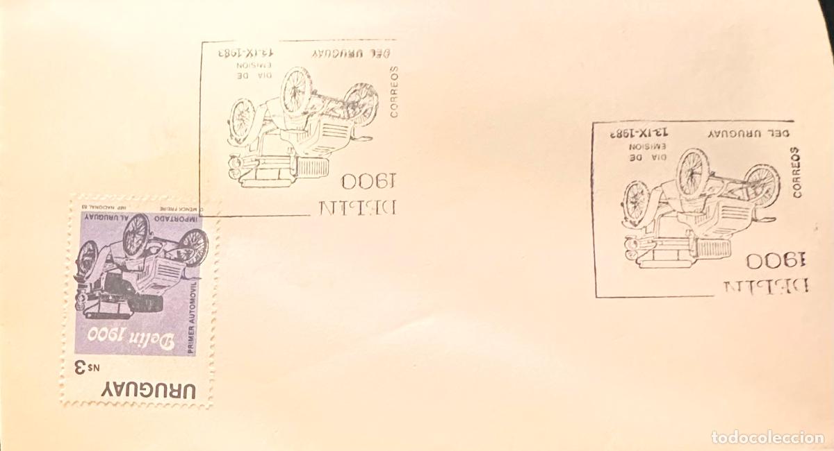Sellos: CMI) 1983. URUGUAY. STAMP DELIN VINTAGE MOTOR CAR. COVER WITH CAR ENGRAVING. FDC. DOMESTIC MAIL. XF