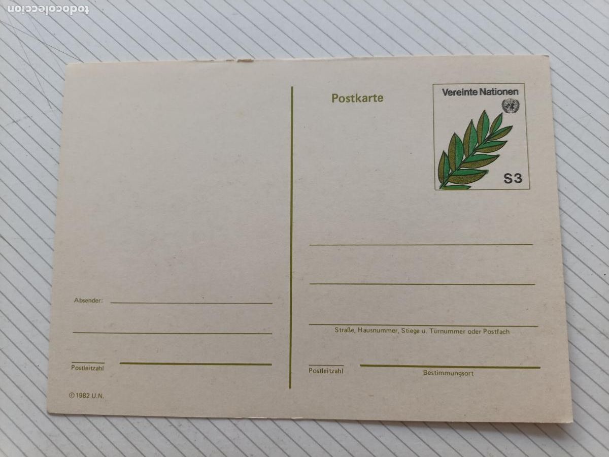 Sellos: Entero postal Naciones Unidas. Vereinte Nationen