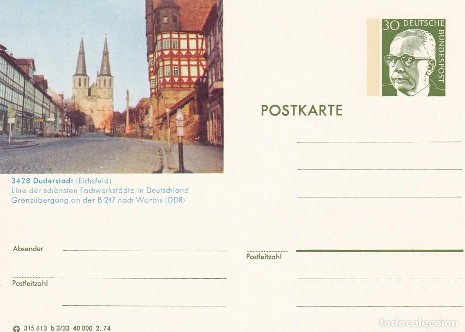 Sellos: Entero postal Alemania - Duderstadt - Casas de entramado de madera - Paso Fronterizo RDA DDR B 247
