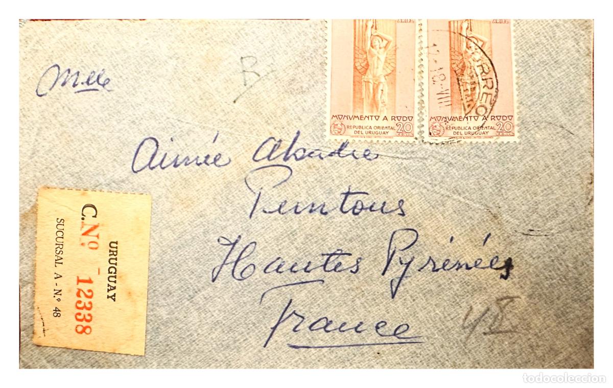 Sellos: CMI) 1937. URUGUAY. RODO MONUMENT. SHIPPED TO FRANCE. XF