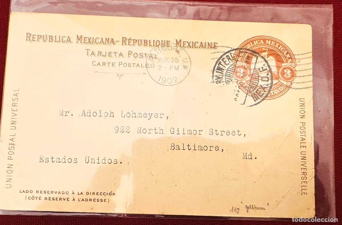 Sellos: CMI) 1902. MEXICO. POSTCARD. PRE PRINTED PORTRAIT OF HIDALGO. SHIPPED TO THE USA. XF