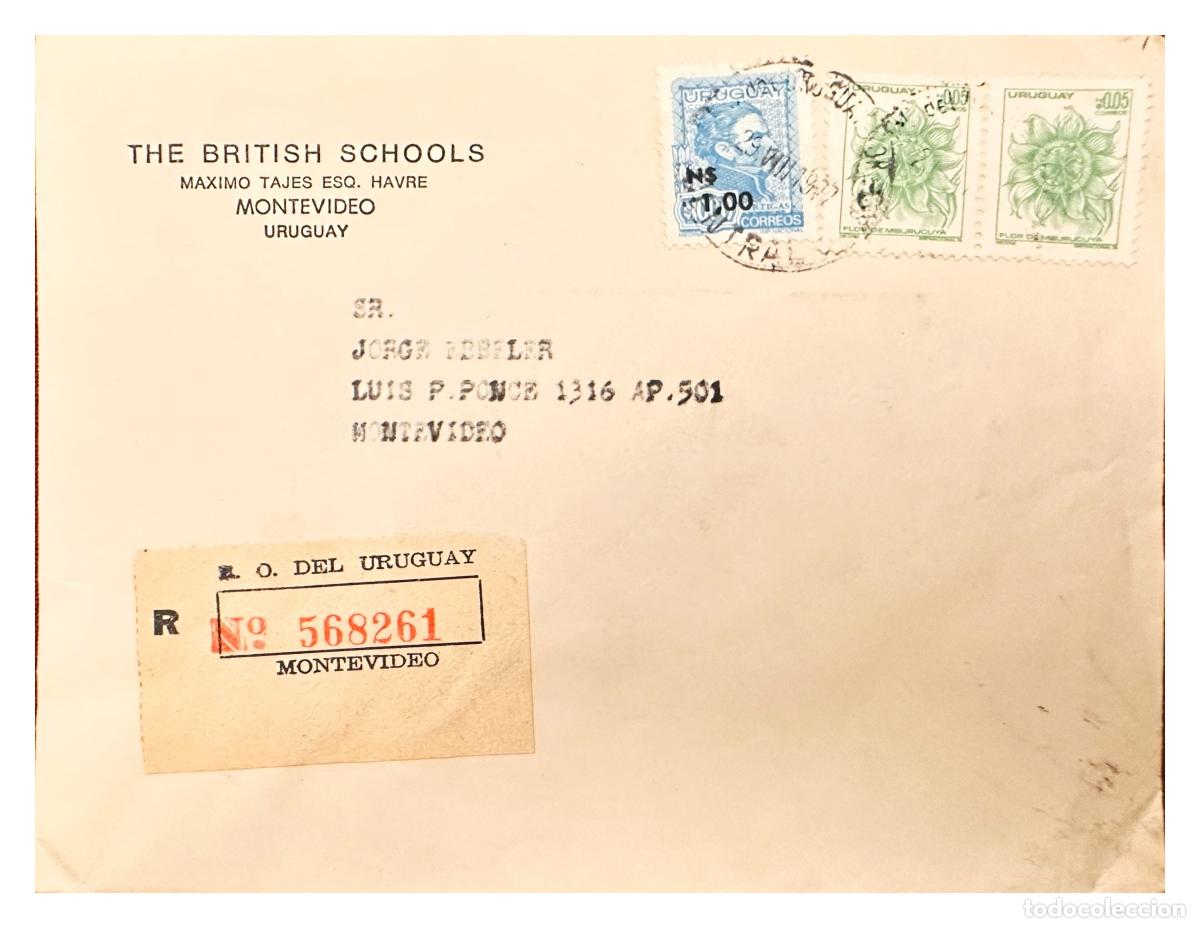 Sellos: CMI) 1985. URUGUAY. MBURUCUYA FLOWER AND JOSE PEDRO VARELA. DOMESTIC MAIL. XF