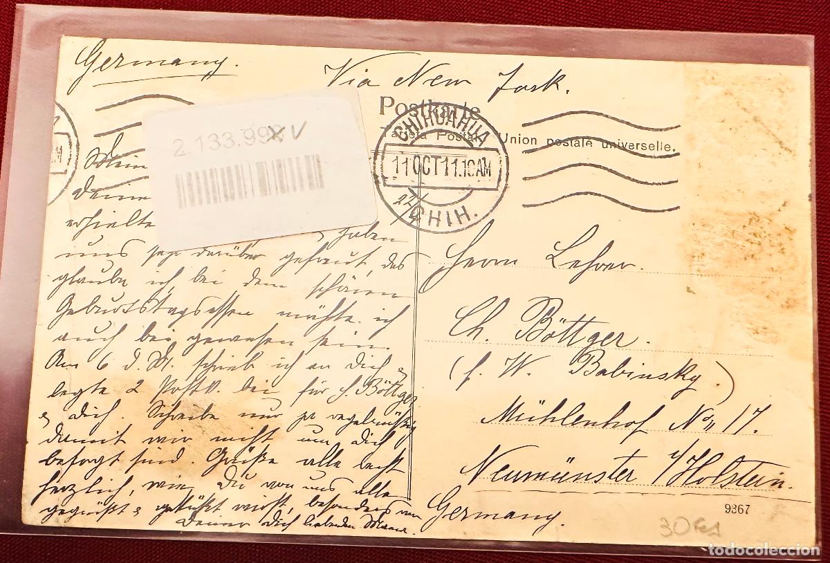 Selos: CMI) 1911. MEXICO. POSTCARD. BACK SIDE WITH POSTMARKS. SHIPPED TO GERMANY. XF