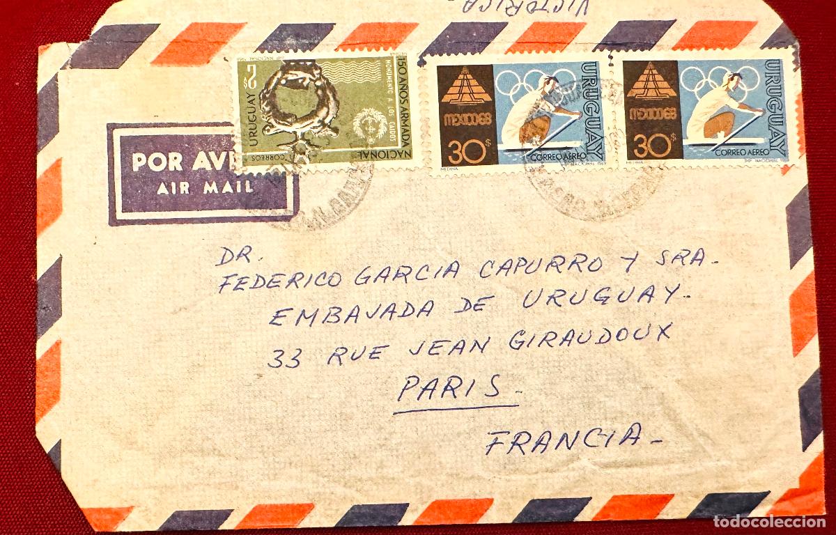 Selos: CMI) 1968. URUGUAY. NAVY MONUMENT AND MEXICO OLYMPICS. SHIPPED TO FRANCE. XF