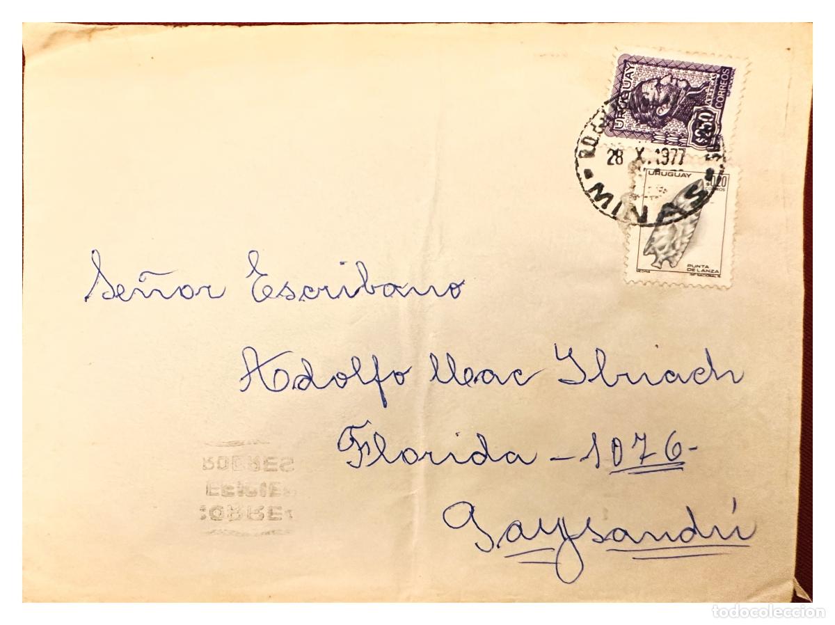 Selos: CMI) 1977. URUGUAY. PORTRAIT OF SUAREZ AND LANCE PUNTA BIRD. DOMESTIC MAIL. XF
