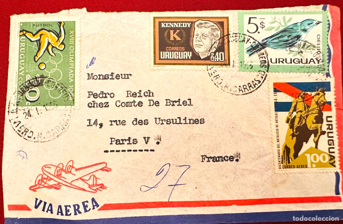 Selos: CMI) 1964. URUGUAY. KENNEDY AND ARTIGAS BICENTENNIAL. SHIPPED TO FRANCE. XF