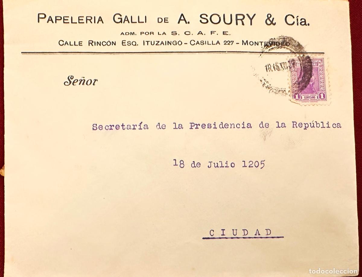 Francobolli: CMI) 1944. URUGUAY. PORTRAIT OF JOAQUIN SUAREZ IN PURPLE. DOMESTIC MAIL. XF