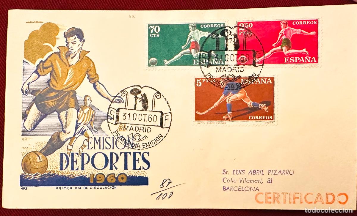 Timbres: CMI) 1960. SPAIN. FOOTBALL HOCKEY AND HANDBALL PLAYERS. FDC. DOMESTIC MAIL XF
