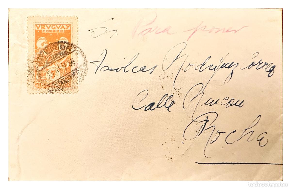 Timbres: CMI) 1944. URUGUAY. PORTRAIT OF JOAQUIN SUAREZ IN ORANGE COLOR DOMESTIC MAIL XF