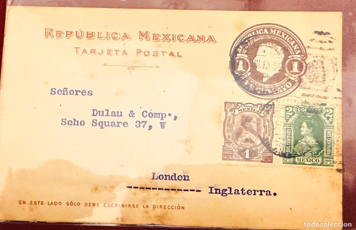 Timbres: CMI) 1911. MEXICO. POSTCARD. OVERPRINTED SHIELD AND HIDALGO SHIPPED TO UK XF
