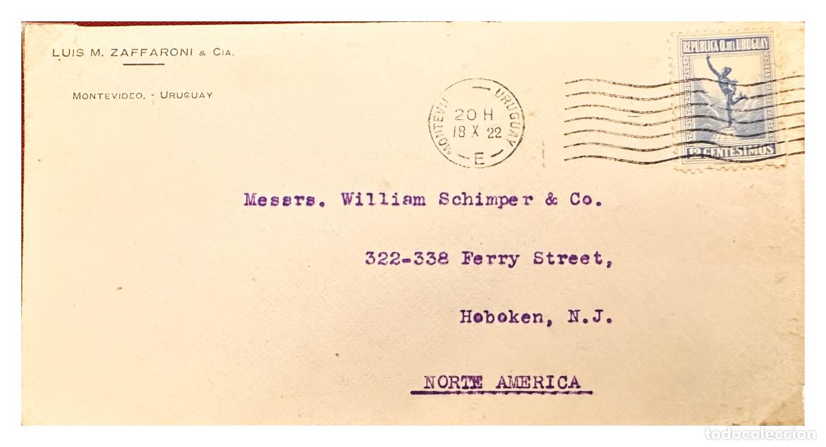 Timbres: CMI) 1922. URUGUAY. FIGURE OF MERCURY RUNNING. SHIPPED TO THE USA. XF