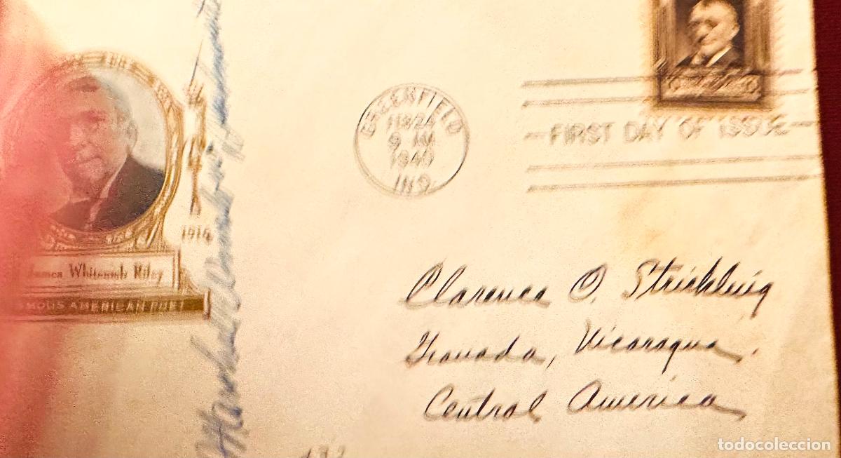 Timbres: CMI) 1940. USA. PORTRAIT OF JAMES WHITCOMB RILEY. FDC. SHIPPED TO NICARAGUA XF