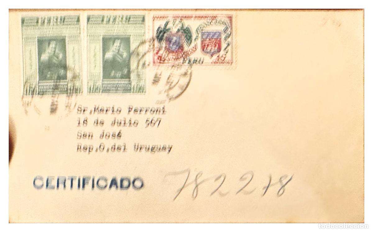 Timbres: CMI) 1950 PERU REPRODUCTION OF HISTORICAL BUILDINGS IN BLACK SHIPPED TO URUGUAY XF
