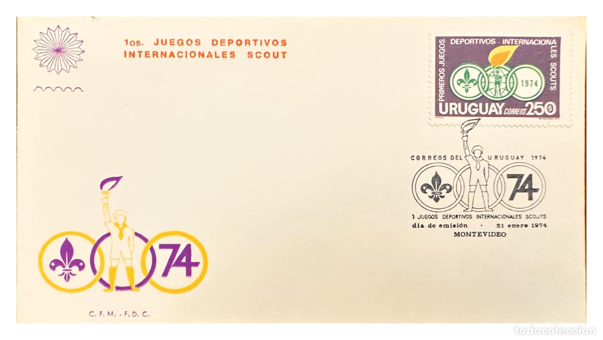 Timbres: CMI) 1974. URUGUAY. FDC. SCOUT GAMES EMBLEM IN GREEN COLOR DOMESTIC MAIL XF