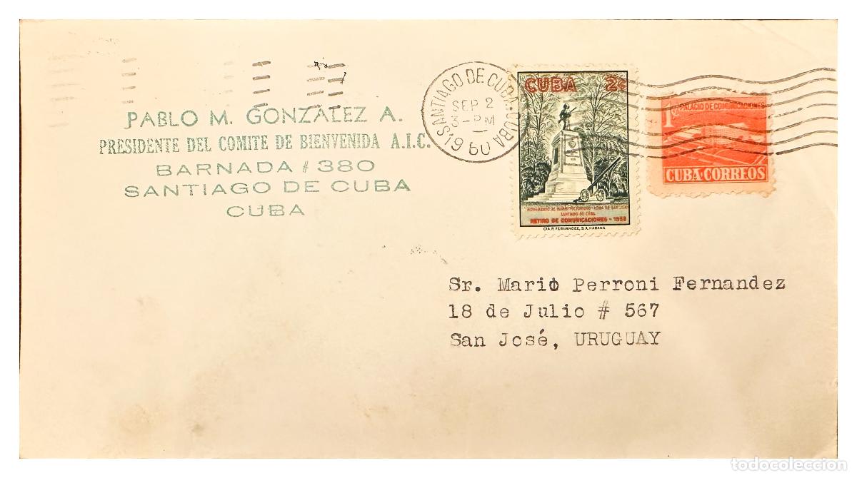 Timbres: CMI) 1958. CUBA. MONUMENTAL STATUE PORTRAIT IN PARK SHIPPED TO URUGUAY XF