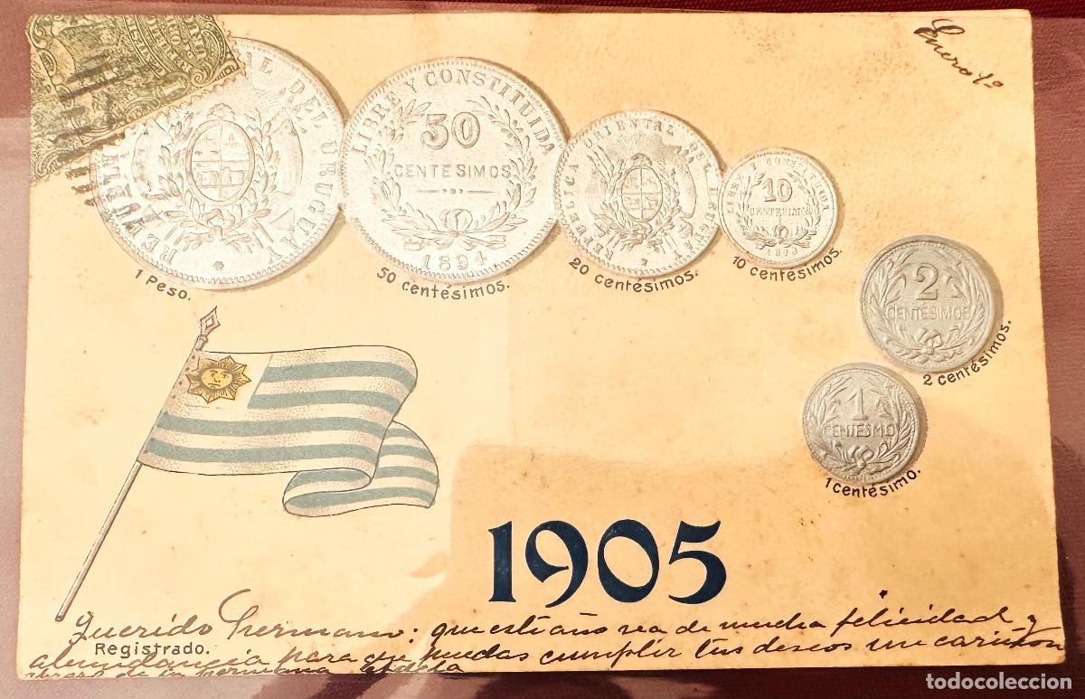 Timbres: CMI) 1905. URUGUAY. POSTCARD. PREPRINTED NATIONAL COATS OF ARMS DOMESTIC XF
