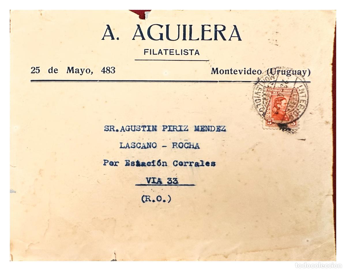Timbres: CMI) 1920. URUGUAY. PORTRAIT OF JOAQUIN SUAREZ IN RED COLOR. DOMESTIC MAIL. XF