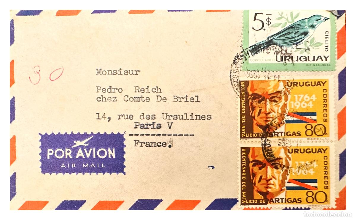 Timbres: CMI) 1964. URUGUAY. PORTRAIT OF ARTIGAS AND CIELITO BIRD SHIPPED TO FRANCE XF