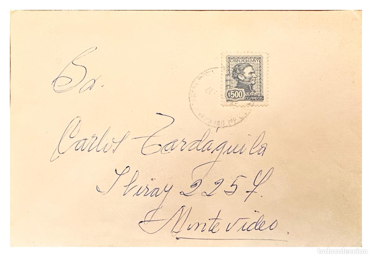 Timbres: CMI) 1950. URUGUAY. SINGLE PORTRAIT OF JOSE ARTIGAS DOMESTIC MAIL XF