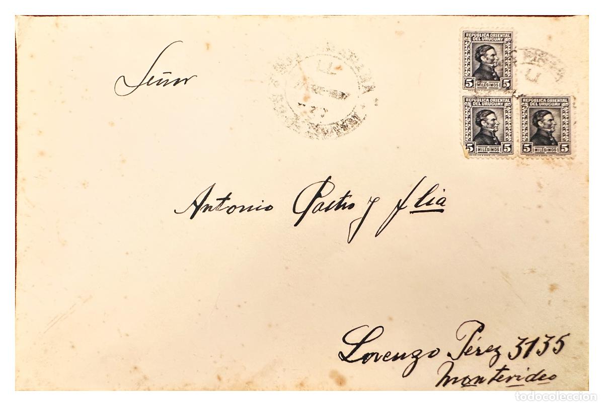 Timbres: CMI) 1931. URUGUAY. TRIPLE ISSUE OF JOAQUIN SUAREZ PORTRAITS DOMESTIC MAIL XF
