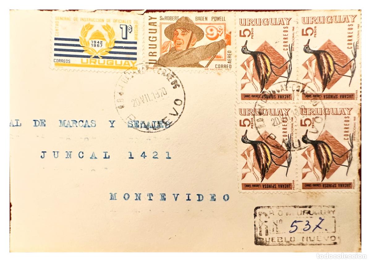 Francobolli: CMI) 1970. URUGUAY. BADEN POWELL AND JACANA BIRDS BLOCK DOMESTIC MAIL XF