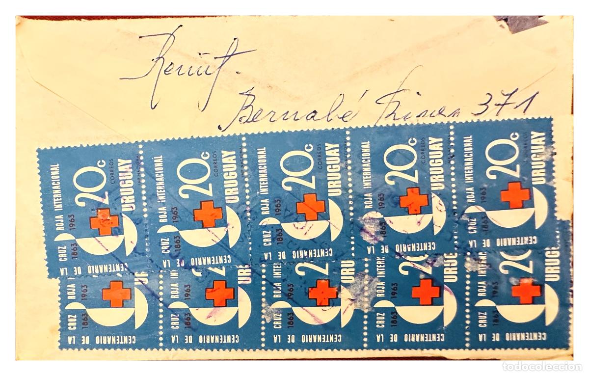Francobolli: CMI) 1963. URUGUAY. INTERNATIONAL RED CROSS EMBLEMS BLOCK DOMESTIC MAIL XF