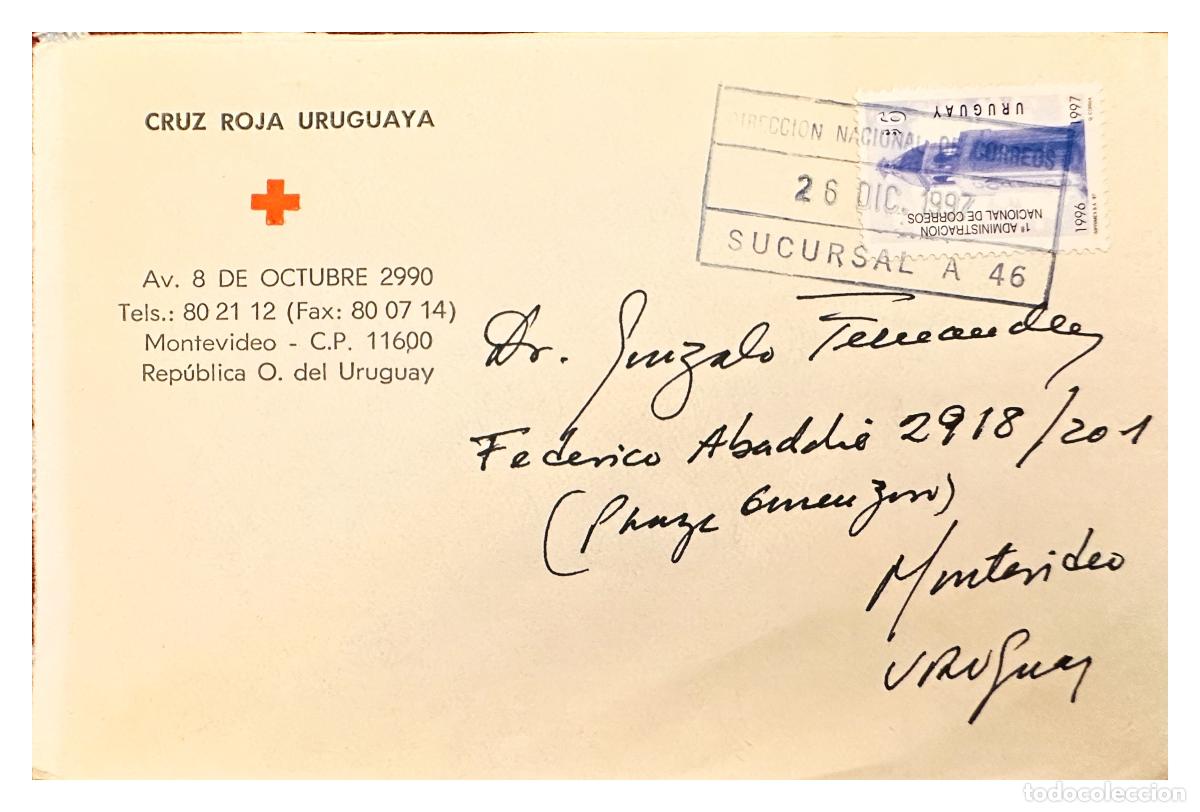 Timbres: CMI) 1997. URUGUAY. MONUMENT TOWER FA&Ccedil;ADE IN BLUE COLOR. DOMESTIC MAIL. XF