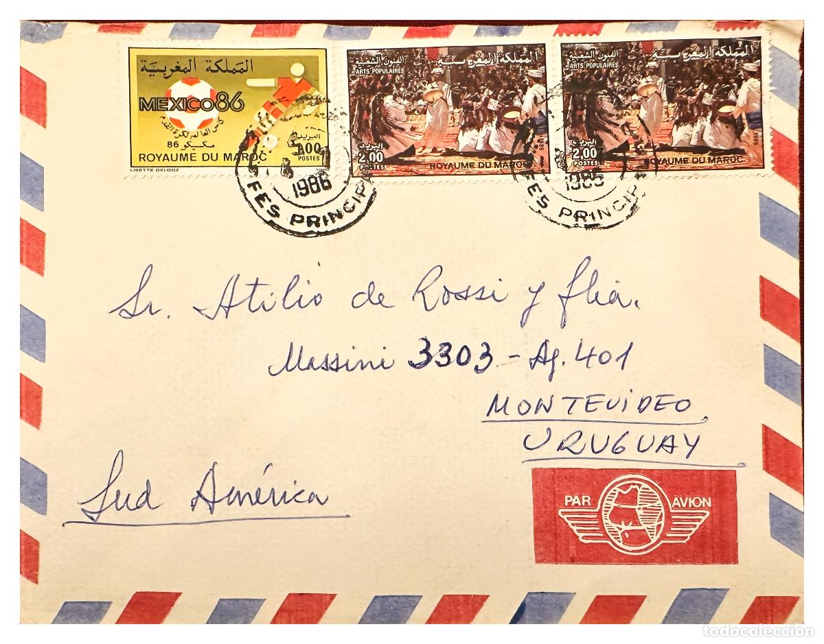 Timbres: CMI) 1986. MOROCCO. MEXICO EIGHTY SIX WORLD BALL SHIPPED TO URUGUAY XF