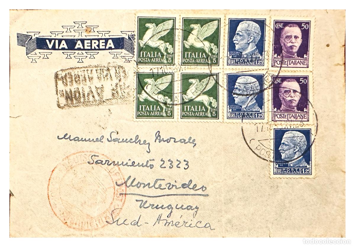 Timbres: CMI) 1930. ITALY. PEGASUS WINGED HORSE FIGURE AND PORTRAITS TO URUGUAY XF