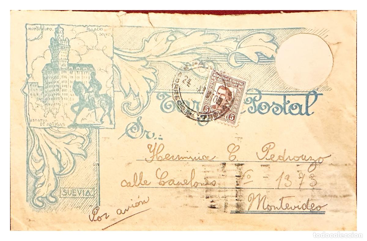 Timbres: CMI) 1930. URUGUAY. POSTCARD. SINGLE PORTRAIT OF ARTIGAS DOMESTIC MAIL XF